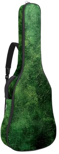 Bassgitarrentasche, 101,6 cm, 101,6 cm, doppelter verstellbarer Schultergurt, Akustikgitarre, Gigbag, Gitarrenkoffer, wasserdichtes Oxford-Tuch, dicker Schwamm, grüne Vintage-melierte Textur, 24,