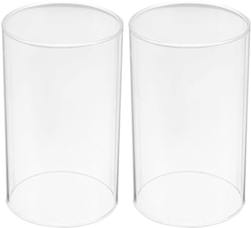 BESPORTBLE Glaszylinder Ohne Boden 6cm Durchmesser: 2 Stücke Glaszylinder Windlichtgläser Transparenter Kerzenhalter Teelichtgläser Glas Windlicht Ersatzzylinder für Party Tischdeko, 10X6cm