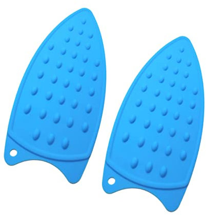 ROMISBABA 2pezzi Tappetino Silicone Per Ferro Da Stiro Pad Di Isolamento Antiscivolo Blu Per Proteggere Superfici e Tavoli Da Calore Residuo