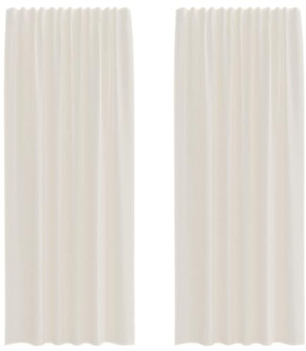 vidaXL Cortinas de Gasa con Bolsillos para Varillas 2 uds. Crema, Visillo, Cortina Transparente, Voile para Ventanas, Tratamiento de Ventanas