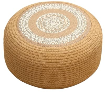 Bodenkissen Rund 40cm Rattan Bodenkissen Groß, Meditationskissen 20 Cm Hoch Japanischer Stil Sitzkissen Für Wohnzimmer Und Homeoffice, Yogakissen Für Yoga Meditation, Schlafen, Büro Und Arbeitszimmer