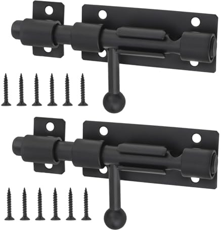 Juego de 2 pernos deslizantes multiusos de 4 pulgadas, accesorios de construcción resistentes de acero inoxidable para cierres de puertas, bisagras, candados