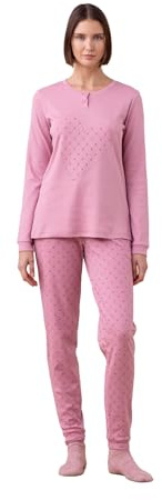 Noidinotte - Pigiama Donna in Jersey Invernale Articolo Cuore