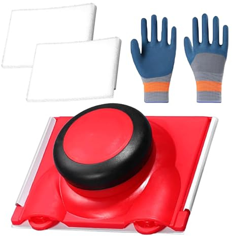 Renchey Truelle De Peinture pour Bords, Pinceau à Bordure pour Plafond, Outil de Coupe avec Gants et 2 Pads de Rechange pour Plafonds Hauts, Angles, Placoplâtre et Plinthes