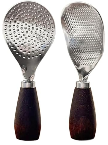 2 cucchiai da riso, per riso in acciaio con manico in legno, resistente al calore, cucchiaio da portata, set di utensili da cucina per mescolare, raccogliere e mescolare