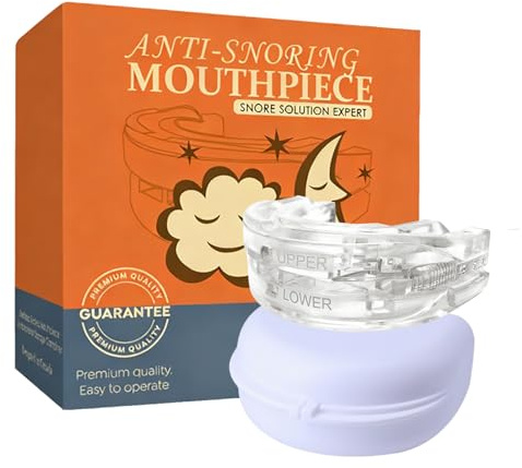 LZEXIN Anti Snoring Mouthpiece, Anti-Snore Device for Sleep, Adjustable Sleeping Snore Stopper for Men and Women, Anti Snoring Mouth Guard Aids with Scale(White)