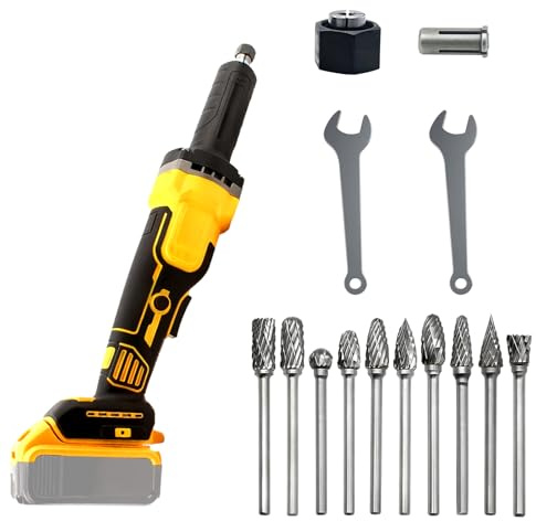 Cordless Die Grinder for Dewalt 18V 20V Battery,Cordless Grinder Brushless Electric Die Grinder, 4 Speed 26000 RPM Battery Power Straight Grinder Tool for Grinding,Polishing, Deburring (No Batteries)