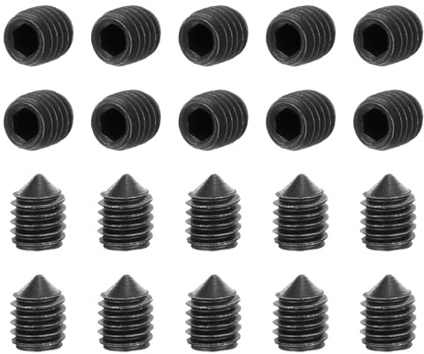 QUARKZMAN 40Stk Gewindestifte M3x4mm Kohlenstoffstahl Konische Spitze | Innen-Sechskant Madenschrauben Für Maschinen Hausreparaturen Und Befestigungselemente