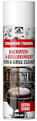 HANSA Backofen- & Grillreiniger Schaum – Extra Stark gegen Fett, Verkrustungen & Eingebranntes – Für Backofen, Gasgrill, Holzkohlegrill, Elektrogrill, Smoker, Kugelgrill & Keramikgrill (500ml)