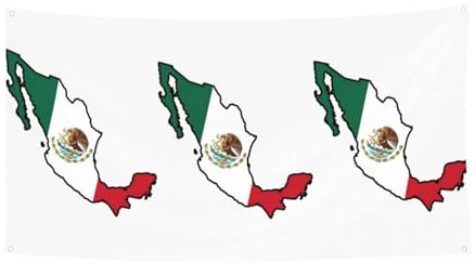Bandiera del Messico con stampa mappa grande striscione per feste di compleanno, decorazione da appendere per regali di celebrazione