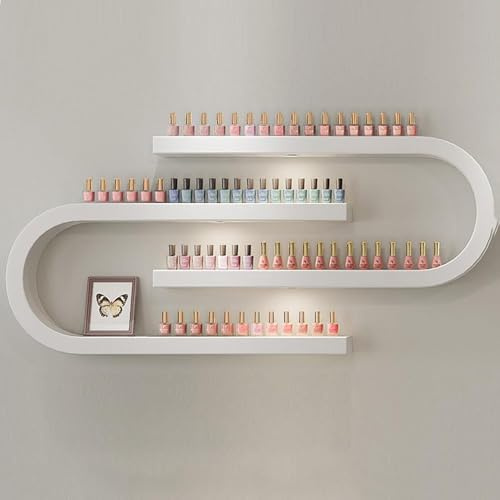 Nagellackregal – Wandmontierter Nagellack-Organizer und Ausstellungsregal, schwebende Regale für Salon und Geschäft, unverzichtbare Nagellack-Halterung