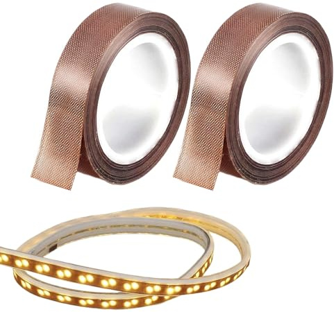 Nretluo Led Light Strip Tape,2 PCS 1.5cmx10m Led Diffuser Strip,Leds Strip Diffuser,Teflon Tape for Light Dimming Masking Cover Soften Lighting Blocking(Brown)