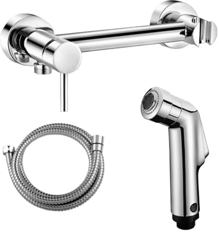 Mixer Toilet Hand held Bidet Spray Shattaf + Brass Hot & Cold Water Valve Mixer+ abs Shower Jet Tap Douche kit