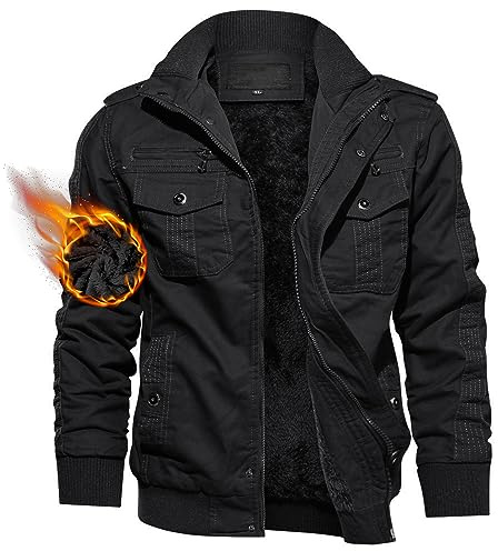 TACVASEN Men's Winter Jacket Fleece Lined Cotton Military Windbreaker Coats