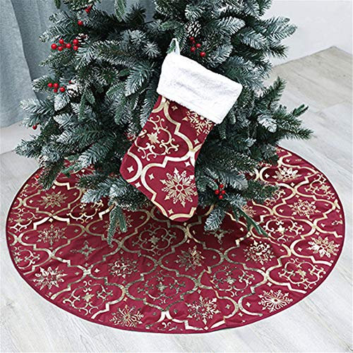 Mateju Weihnachtsbaum Rock Dekoration, Decke Weinachtsdeko Weihnachtsbaumdecke Röcke Ornaments für Weihnachten Baum Rock Deko Schutz (120cm,Fuchsie)