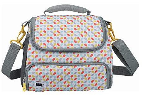 BUILT Insulated Lunch Bag with 'The Stylist' Design, Polyester, Grey/White, 18.5 x 27 x 21 cm