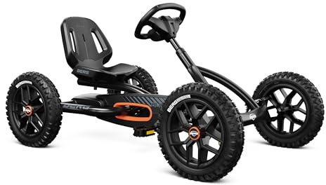 BERG Buddy Pedal GoKart | Veicolo per bambini a pedale, con elevati standard di sicurezza, pneumatici e ruota libera (Cross Black)