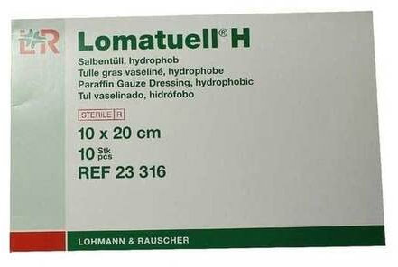 LOMATUELL H Salbentüll 10x20 cm steril 10 St