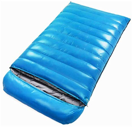 SMSOM Sac de Couchage Double Taille Queen;Sac de Couchage Double Portable étanche idéal pour Le Camping Familial;Sac de Compression Inclus (Color : Blue)