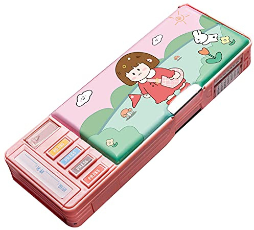 Aisi Estuche multifunción para estudiantes con 2 compartimentos, bonito diseño de dibujos animados, estilo 6, Talla única, Estuche para bolígrafo