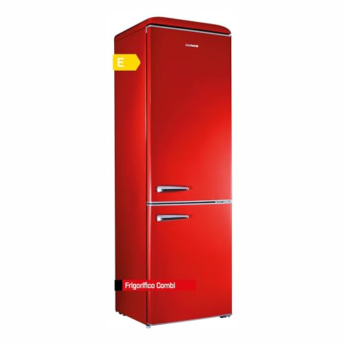 Corberó - Frigorífico Combi | ECCG192RR | Sistema de Refrigeración Innovador | Luz LED y Crisper | Descongelación Manual | 41 Db | Rojo