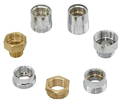 XINHUIPART pipe fittings Brass 1/2 Inch To 3/4 3/8 Threaded Connector Male 1/2 3/4 3/8 Female Threaded Hose Repair Copper Connector For Faucet Shower Faucet Adapter 1pcs (Color : 15mm)