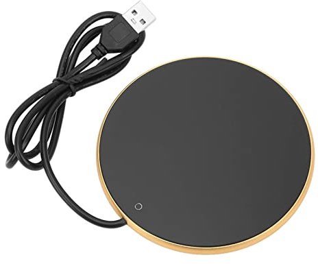 USB-Tassenwärmer, Schreibtisch-Tassenwärmer mit Smart-Touch-Schalter und intelligentem Untersetzer mit konstanter Temperatur, für heiße Getränke, Kaffee, Ø10,3 cm (Gold)