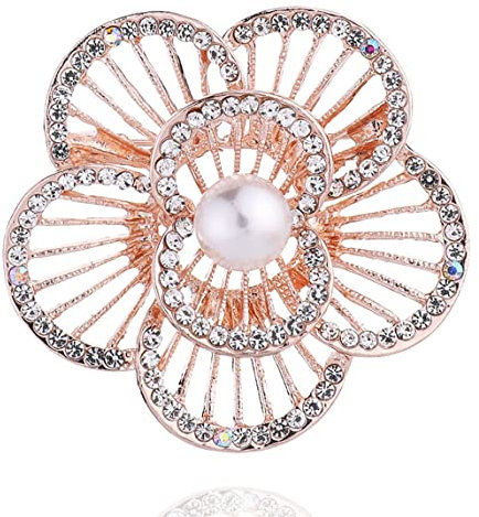 MAYIYAHO Schmuck Funkelnde Kristalle Erstaunliche Goldfarbe Blumenbrosche Frauen Hochzeit Brautstrauß Brosche Pin Bekleidung Accessoires
