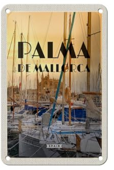 Ontrada Cartel de chapa de 12 x 18 cm, diseño de palma de Mallorca