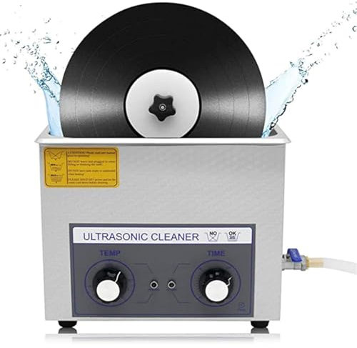 CYMYYDS Pulitore Ad Ultrasuoni per Dischi in Vinile, Pulitore Ad Ultrasuoni di Grande capacità da 6 L 180 W con Riscaldatore E Timer Digitale, per Protesi per Occhiali, Ferma Orologi per Gioielli