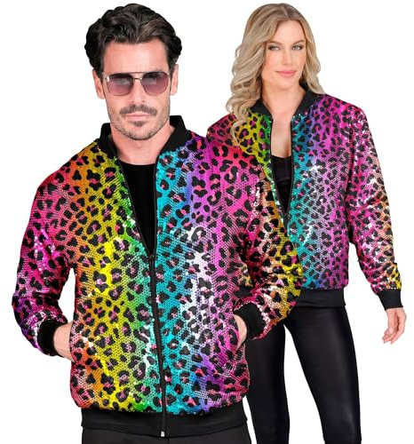 W WIDMANN MILANO Party Fashion - Pailletten Bomberjacke | für Erwachsene, glänzende Kostümjacke für Festival, Karneval und auffällige Party- / Disco-Outfits