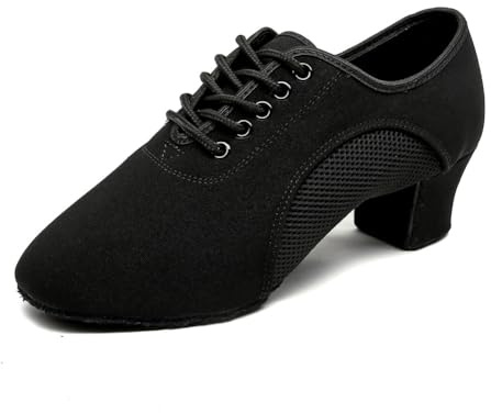 Ballroom Dance Shoes Women Black Character Shoes Latin Dancing Heels Jazz Rhythm Irish Dance Shoes 5CM Heel 7.5 M US Women