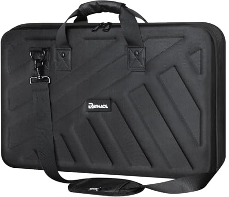 RAYMACE Hard EVA DJ Controller Case,Fits Pioneer DDJ SR,SR2,DDJ-REV1,Denon MC4000,Numark NVII,Mixtrack Pro 3,NV Platinum,Hercules Inpulse 500，Protective Travel Storage Bag(22.8x14.6x3.5Inch)