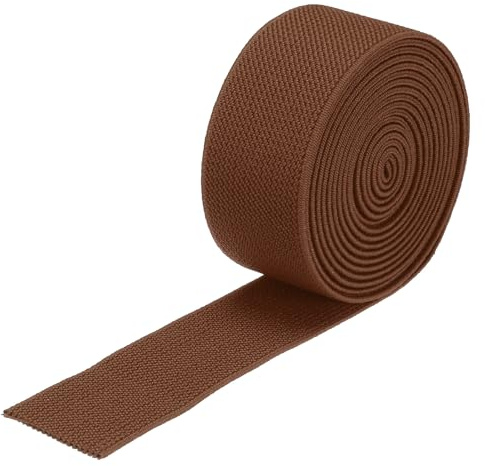 QUARKZMAN 2 Iarde/6 Piedi Nastro Elastico Largo 3cm(1,2 Marrone Dorato | Nastro Elastico Tessuto Spola Cinghia Tensione, in Twill Doppio Lato, per Cucire Cinture, Resistente