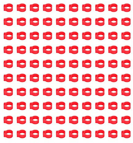 100 Stück 8 Mm Leere Taubenringe, Identifizierbare Beinbänder für Rennvögel, Beinringe für Tauben und Tauben, Unverzichtbares Taubenzubehör (Rot)