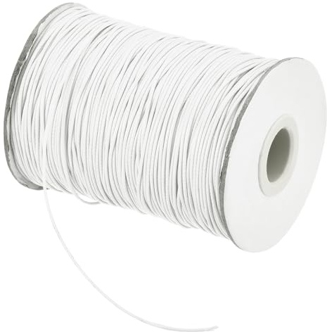 QUARKZMAN Corda Cerata 1.2mm Corda in Poliestere Cerato 175 Yard Filo Cerato per la Realizzazione di Braccialetti, Collane, Perline, Gioielli e Artigianato Fai da Te (Bianco)