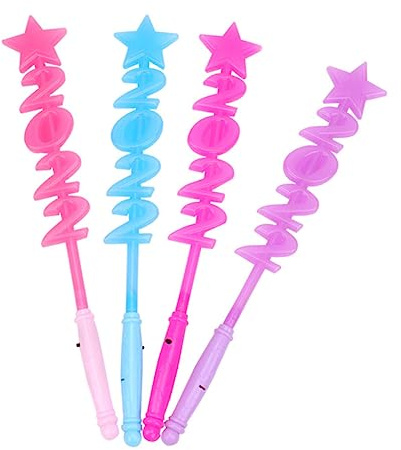 Generico 4 Pezzi 2022 Chiavetta flash 2022 bastoncini lampeggianti bastoncini luminosi a LED toys for giocattolo a dondolo per bastoncini luminosi per concerti
