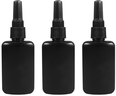 UKCOCO 3 Stück Lichtbeständige Versiegelte Plastikflaschen Mit Verschlüssen 50 Ml Schwarze Quetsch Dosierflaschen Zur Aufbewahrung Und Abgabe Von Leimflüssigkeiten
