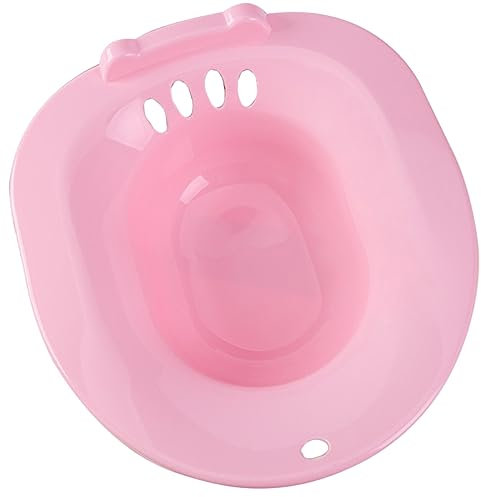 FOMIYES Vasca Sitz da Bagno in Plastica Rosa Superficie Liscia e Design Antiscivolo per Assistenza Postoperatoria e Trattamenti per Donne in Gravidanza e Anziani