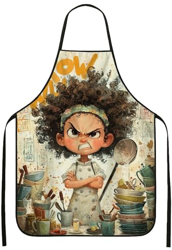 Delantal de pelo divertido para cocinar, delantal de diseño de cocina elegante para adultos, delantal resistente a la grasa para barbacoa, trabajo culinario de primavera y uso doméstico, 1 unidad