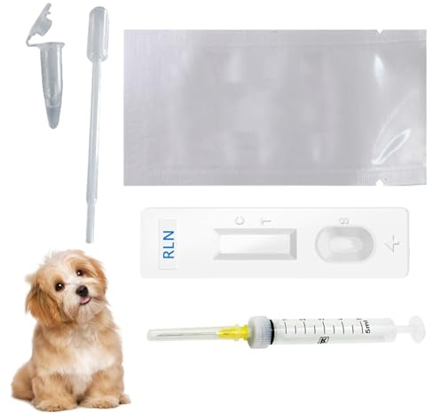 Comebachome Kit de Prueba de Embarazo para Perros en casa, Prueba de Embarazo de Perro de detección rápida y precisa con amortiguación, temprano desechable para Perros, Kit en casa