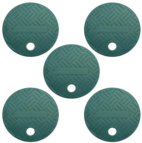 yeeplant Kunststoff-Sprinkler-Ventilabdeckungen mit grünem Anti-Rutsch-Design, 15,2 cm Bewässerungsventilkastenabdeckungen, 5-teiliges Set für Garten- und Landschaftsventilschutz