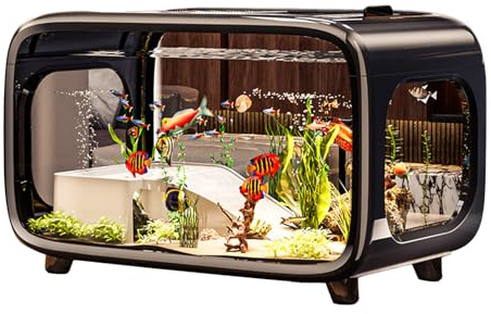 Aquarium Starter Kits - Nano Aquarium with Filter | LED Light for Small Betta Fish Tank Desktop for Turtles and Fish Tropical Aquariums