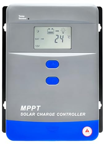 Y&H Régulateur de charge solaire MPPT 60A 12V/24V/36V/48V Régulateur de batterie automatique Écran LCD,puissance maximale du panneau photovoltaïque 3120W pour le chargement de batteries AGM,gel,LiFePO