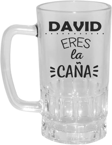 Kembilove® Jarra de Cerveza Personalizada Eres la Caña | Cristal 500ml con Asa | Personaliza con Nombre | Regalo Original Hombre Mujer Amigo Pareja | Detalle Divertido Cumpleaños y Celebraciones