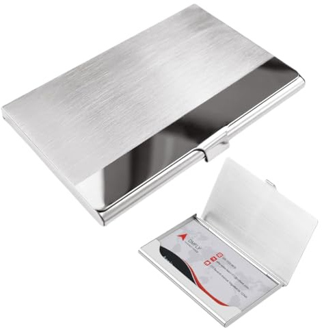 UZEYAX RFID Blocking Kartenetui aus Metall, Kreditkartenetui für Damen und Herren, Kartenetui, RFID & NFC Schutz, Kartenetui Metall, Visitenkarten Etui, Minimalistisch (Silber)