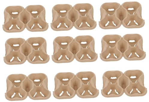 UTHCLO 20 piezas Portavasos de Cartón Kraft Ecológico Unidades Soporte Portátil para Bebidas Calientes y Frías Base Estable con Patas Accesorio para Llevar Oficinas Cafeterías y Eventos
