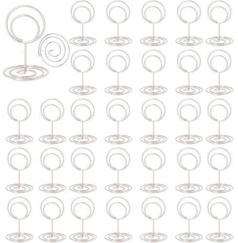 Luxiremi 10 soportes plateados para tarjetas de mesa, soporte para fotos, tarjetas, menús, fotos, notas, tarjetas de mesa, para bodas, banquetes, fiestas