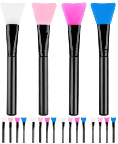 Mobestech 20 pezzi Pennelli Silicone per Maschere Viso Riutilizzabili Spatola Estetica per Applicazione Precisa di Maschere Strumenti Portatili per Cura Adatti Tutti i Tipi