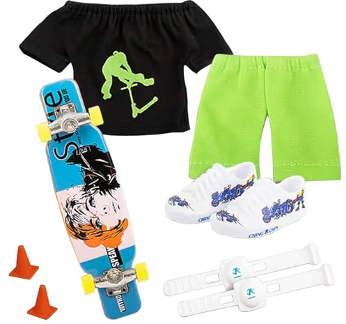 Syengery Fingerboard Set 9-teilig für Kinder – Komplett-Set mit Mini Skateboard, Fingerschuhen & Hindernissen | Lustiges Spielzeug für Reise, Party & Zuhause